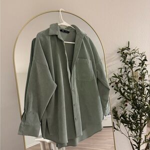 Zara Sage Green Shirt Jacket